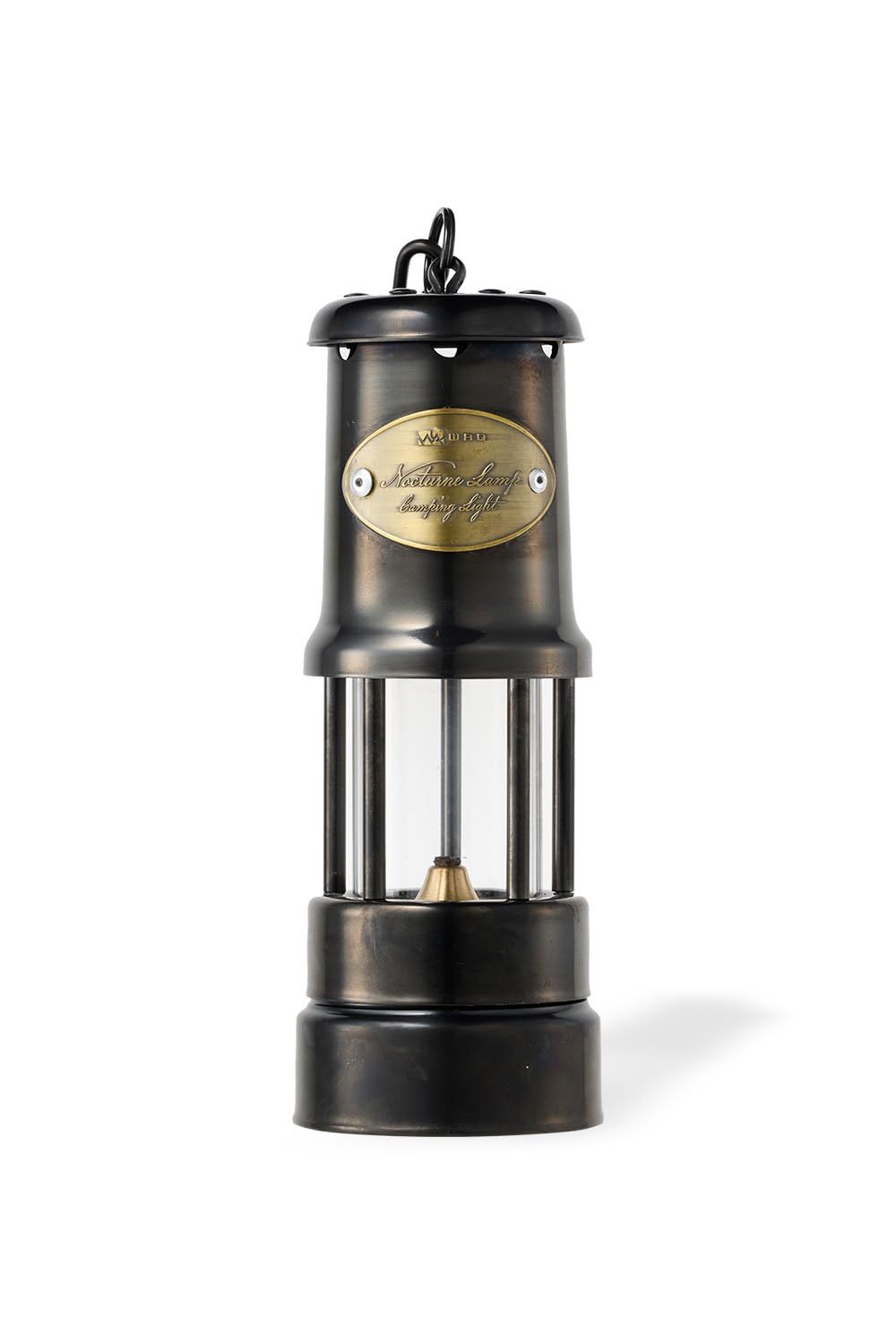 新品 WAQ Nocturne Lamp ノクターンランプ 小型オイルランプ オイルランタン シルバー/ブロンズ/ブラック ステンレス製 5時間点灯 替え芯 ガラス アウトドア キャンプ ソロキャン (BLACK（ブラック）)