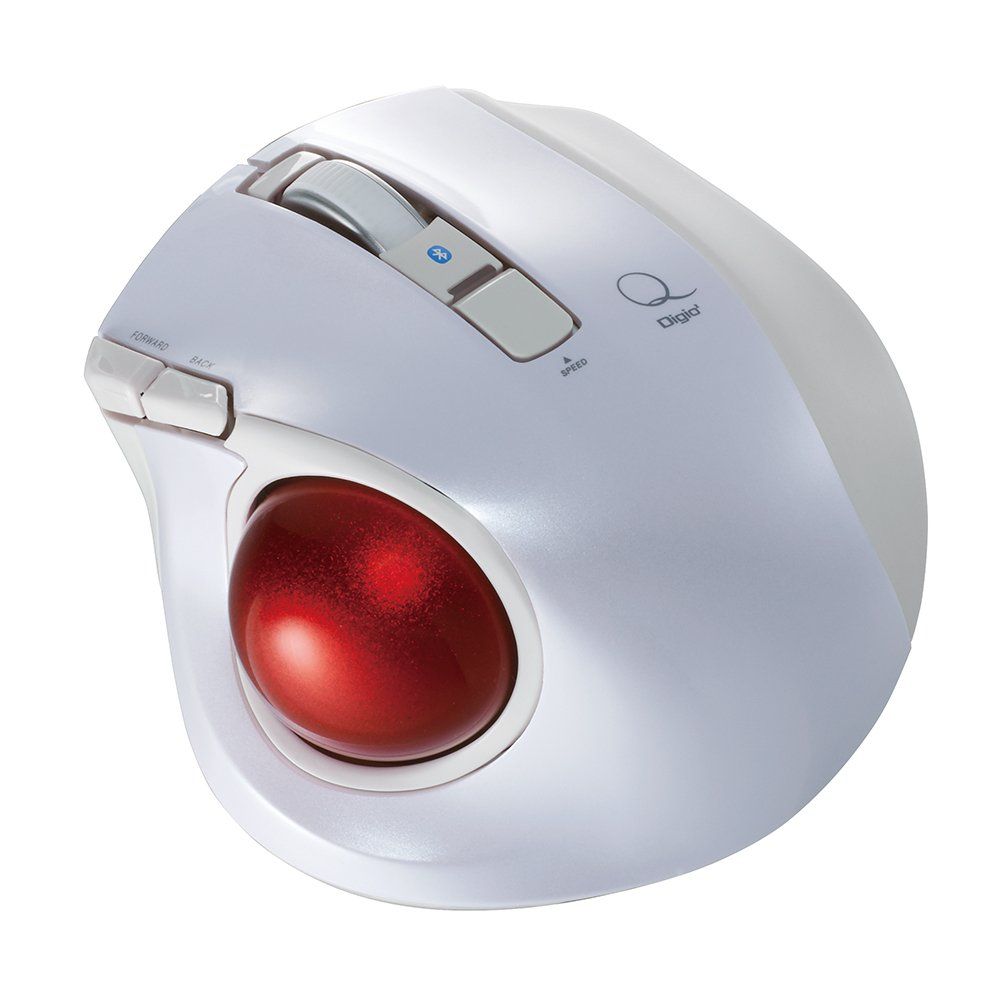 新品 Digio2 Q 小型 トラックボール Bluetoothマウス 静音 5ボタン ホワイト 48378
