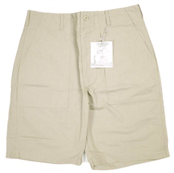 新品 Engineered Garments エンジニアードガーメンツ アメリカ製 Fatigue Short - Cotton Ripstop ファティーグショーツ コットンリップストップ S Khaki ショートパンツ ボトムス g25266