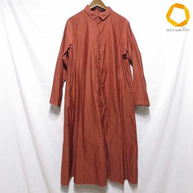 #anc ネストローブ nest Robe ワンピース F 茶 麻混 シャツワンピ ロング レディース [988537]