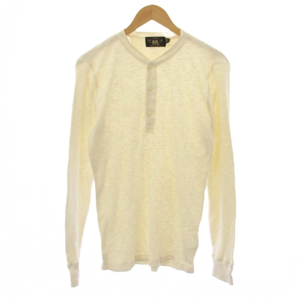 ダブルアールエル RRL Ralph Lauren カットソー 長袖 ワッフル ヘンリーネック L 白 782504859001 /BM