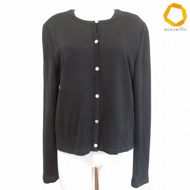 #anc フォクシーブティック FOXEY BOUTIQUE アンサンブル ニット カーディガン 黒 銀ボタン ロゴ レディース [991650]
