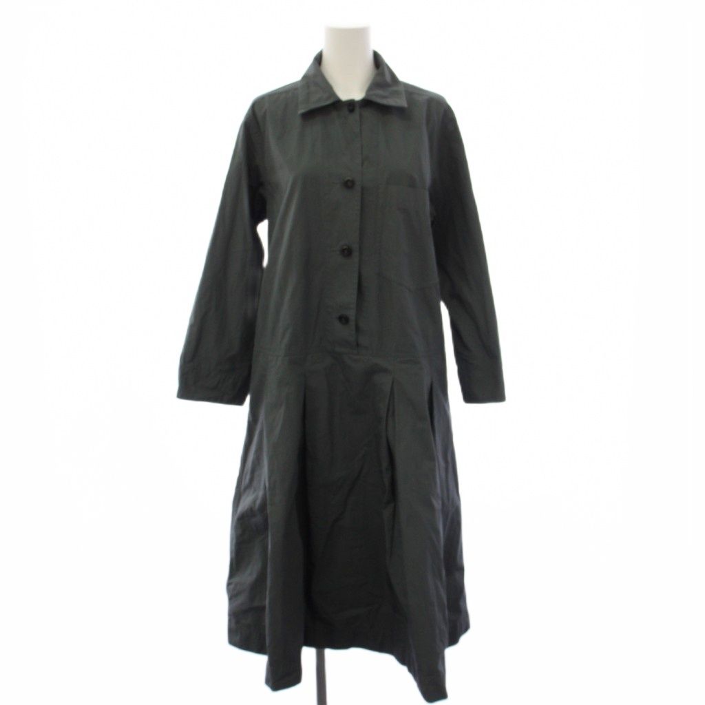 マーガレットハウエル MHL. 24AW ドライコットンポプリン DRY COTTON POPLIN ワンピース ロング 長袖 1 緑 グリーン 595-5158501 /YT