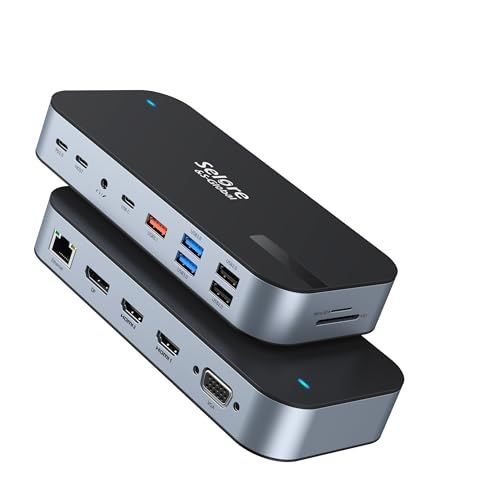 Selore 【16 in 1 MAX 4画面同時出力対応】 USB C ドッキングステーション type c Dock 100W PD対応 4K HDMIポート microSD＆SDカードスロット 3.5mmオーディオジャック イーサネット f2004564