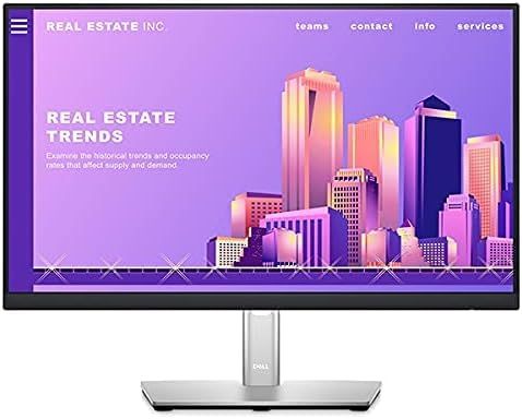 【整備済品】Dell Technologies P2222H プロフェッショナルシリーズ 21.5インチワイドモニター, 1920×1080解像度, HDMI/VGA/DisplayPort対応, シルバースタンド, 【付属品:電源ケーブル・ 0cd063dd
