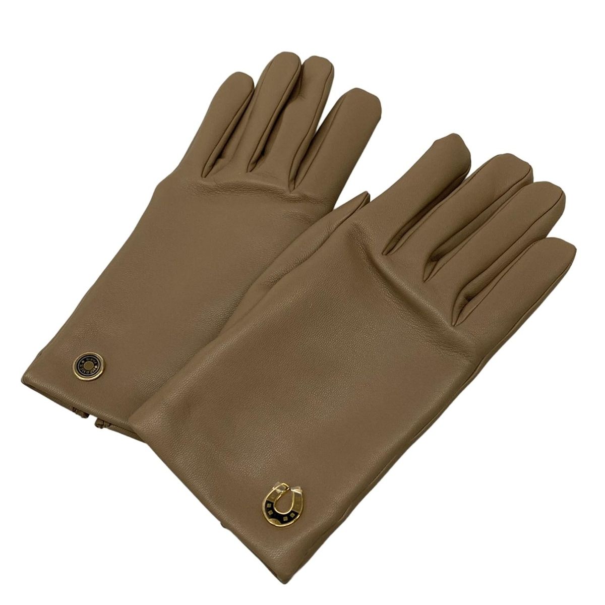 HERMES(エルメス) 手袋 6.5 レディース美品 ジャンプF エトゥープ カシミヤ、ラムスキン