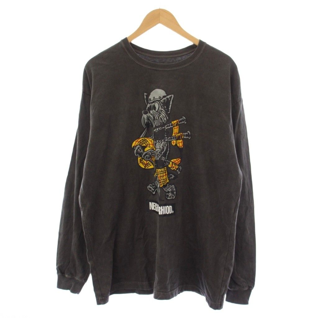 ネイバーフッド NEIGHBORHOOD Tシャツ カットソー 長袖 プリント XL 黒 NH.TEE LS-17 /BM