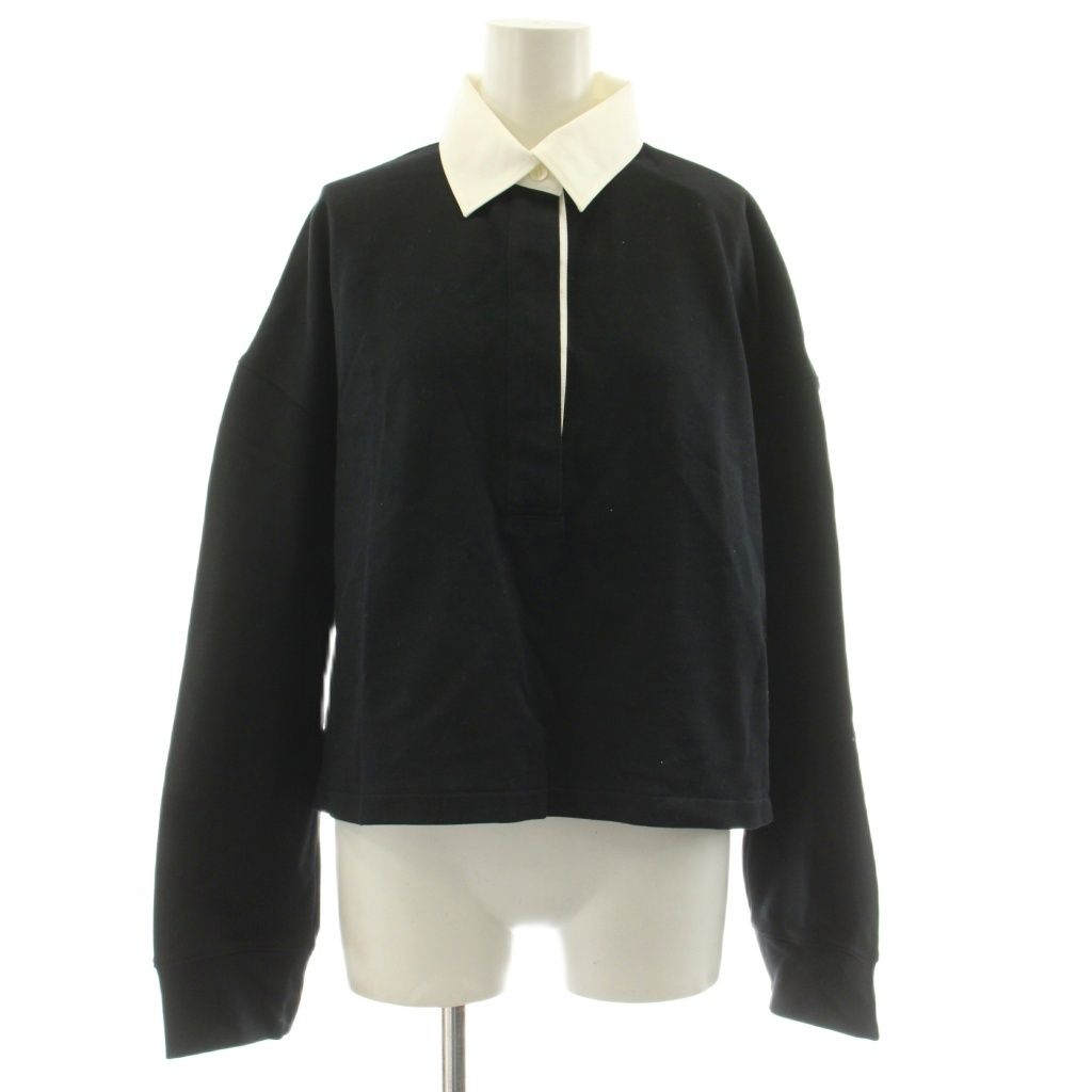 スピック＆スパン ノーブル Spick&Span Noble 25SS 度詰め裏毛ポロシャツプルオーバー カットソー 長袖 F 黒 ブラック 25070240601010 /KU