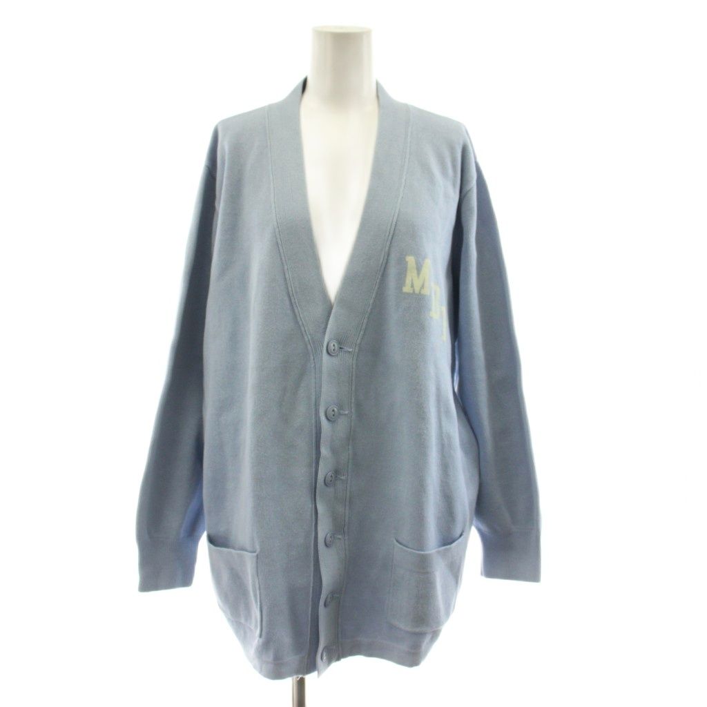 マディソンブルー MADISONBLUE 23SS BIG カーディガン COTTON ニット 長袖 Vネック ロゴプリント S 水色 23080510000410 /KU