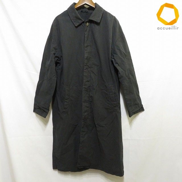 #anc ネストローブ nest Robe コート 黒 フライフロント 薄手 シワ加工 レディース [988410]
