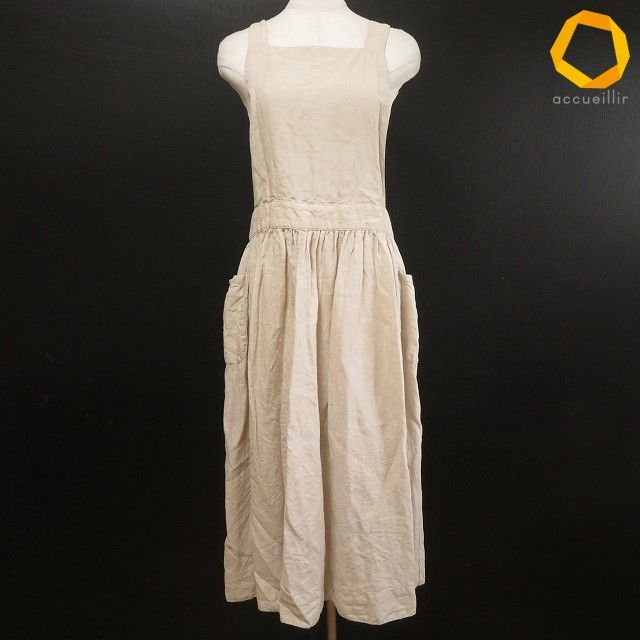#anc ネストローブ nest Robe ワンピース スカート サロペット ベージュ 麻 ロング レディース [988412]