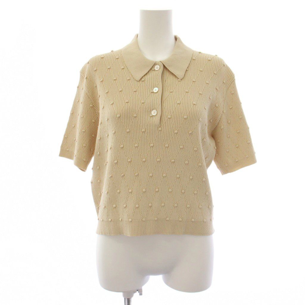 ナキエ NACKIYE 25SS ニット ポロシャツ 半袖 S ベージュ 4110800392 /BM