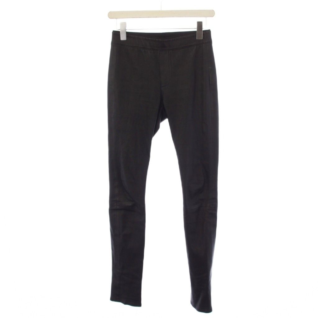 ヘルムートラング HELMUT LANG ラムスキン レギンスパンツ レザー 0 黒 16-8306050 /BM