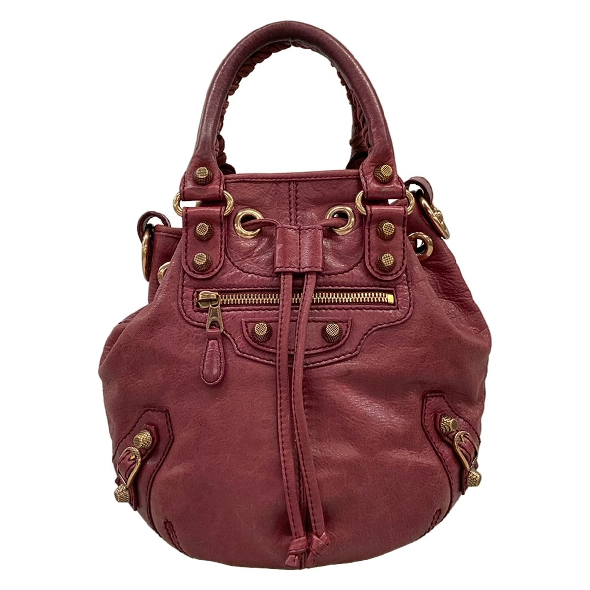 BALENCIAGA(バレンシアガ) ハンドバッグ ジャイアントミニポンポン 285439 ボルドー レザー