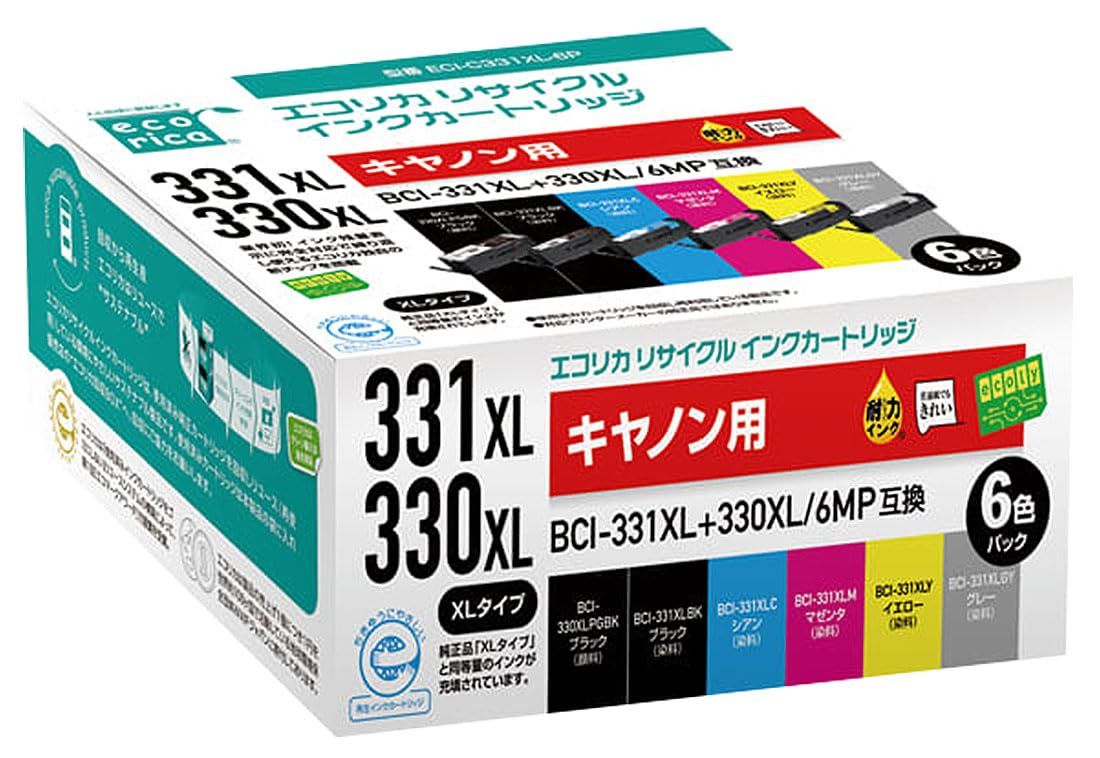 新品 BCI-331XL+330XL/6MP リサイクルインクカートリッジ エコリカ ECI-C331XL-6P