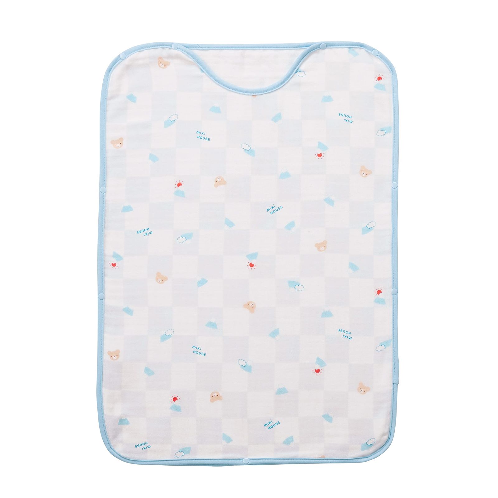 新品 [ミキハウス] ガーゼスリーパー スリーパー 3重織 ガーゼ 綿100％ 日本製 寝冷え防止 男の子 女の子 ベビー キッズ 赤ちゃん ベビー服 子供服 46-8357-494 ブルー
