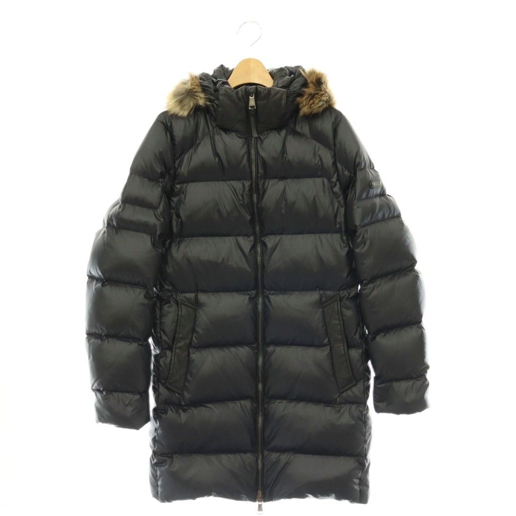 ポロ ラルフローレン POLO RALPH LAUREN ダウンコート ジップアップ フード ファー M ブラック /DO ■OS