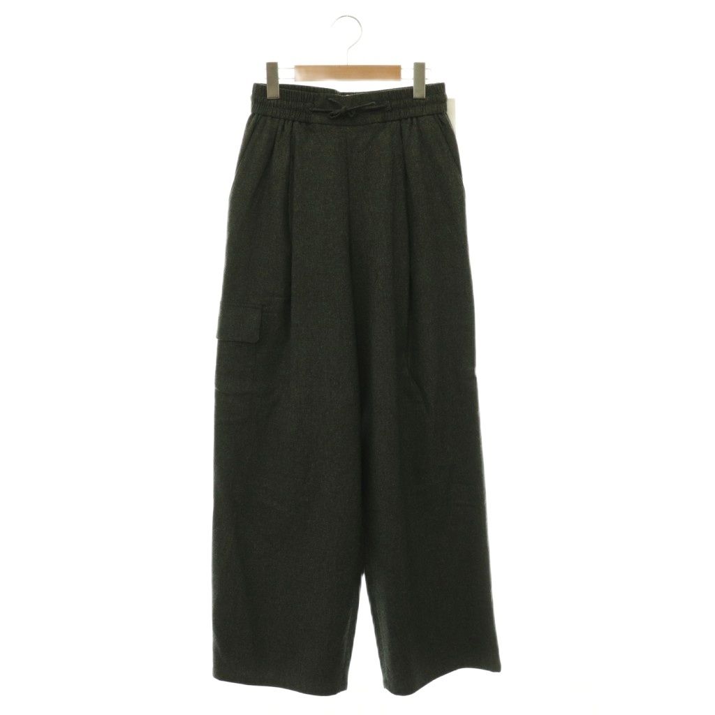 イヴサロモン YVES SALOMON FLANNEL TROUSERS パンツ カーゴ イージー ワイド ウール 34 ダークグレー 23030570000930 /HS ■OS