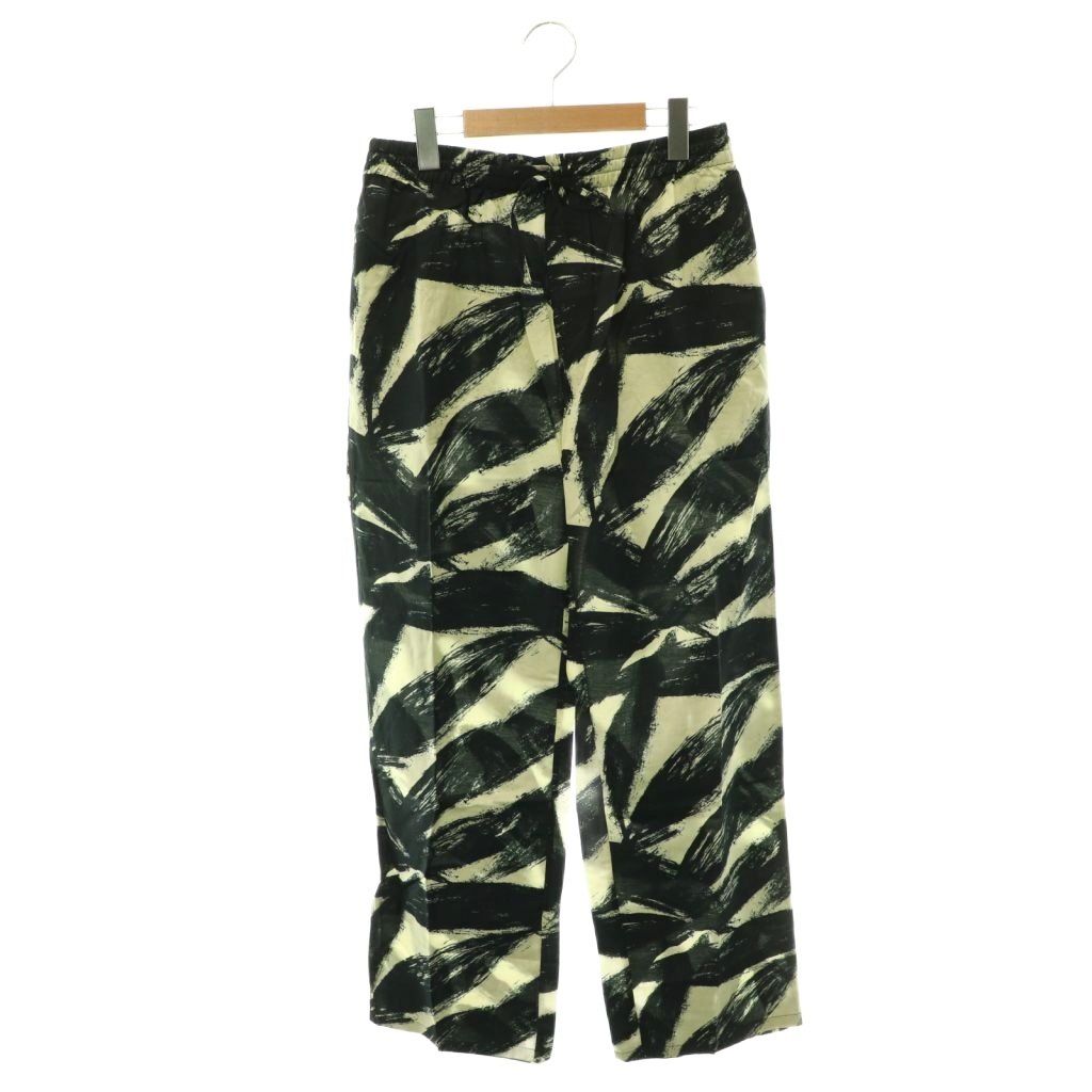 バナナタイム BANANATIME LAppartement取り扱い 24AW ETCHASKETCH RELAX 2 PANT パンツ イージー 総柄 XS 黒 ブラック オフホワイト /HS ■OS