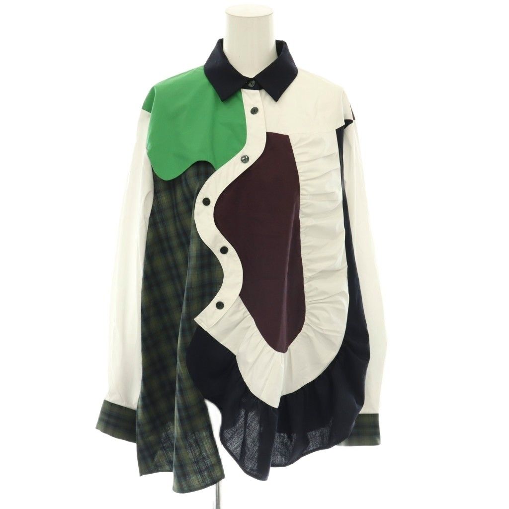 エンフォルド ENFOLD 24AW MIX SHIRT シャツ 長袖 38 マルチカラー /DO ■OS