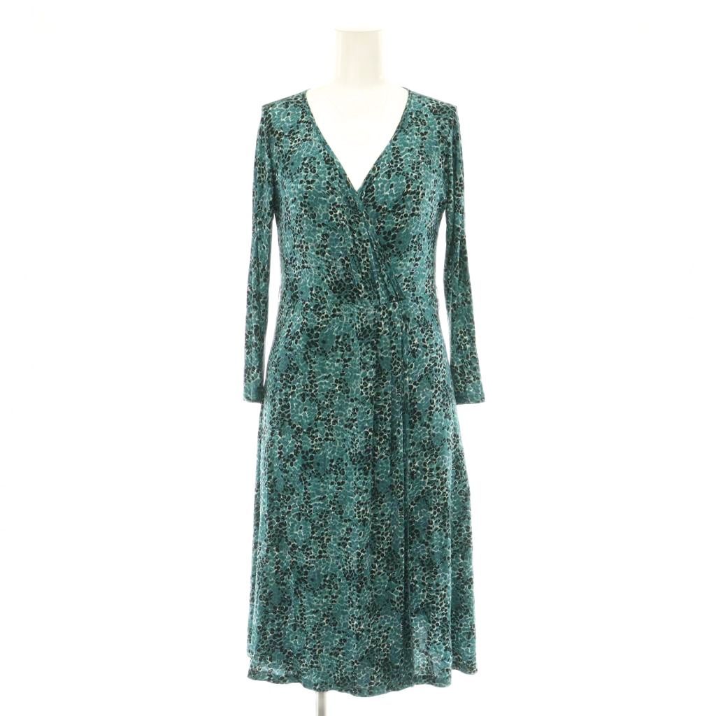 マックスマーラ MAX MARA 総柄 ワンピース ロング 40 グリーン マルチカラー /ES ■OS