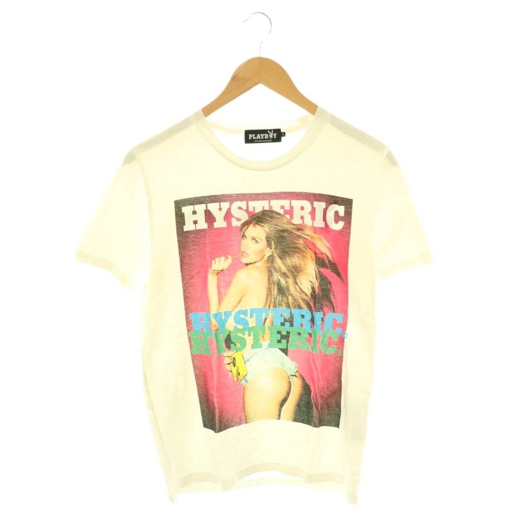 ヒステリックグラマー HYSTERIC GLAMOUR ×PLAY BOY Printed T-shirts Tシャツ プリント クルーネック 半袖 S 白 ホワイト /HS ■OS ■SH