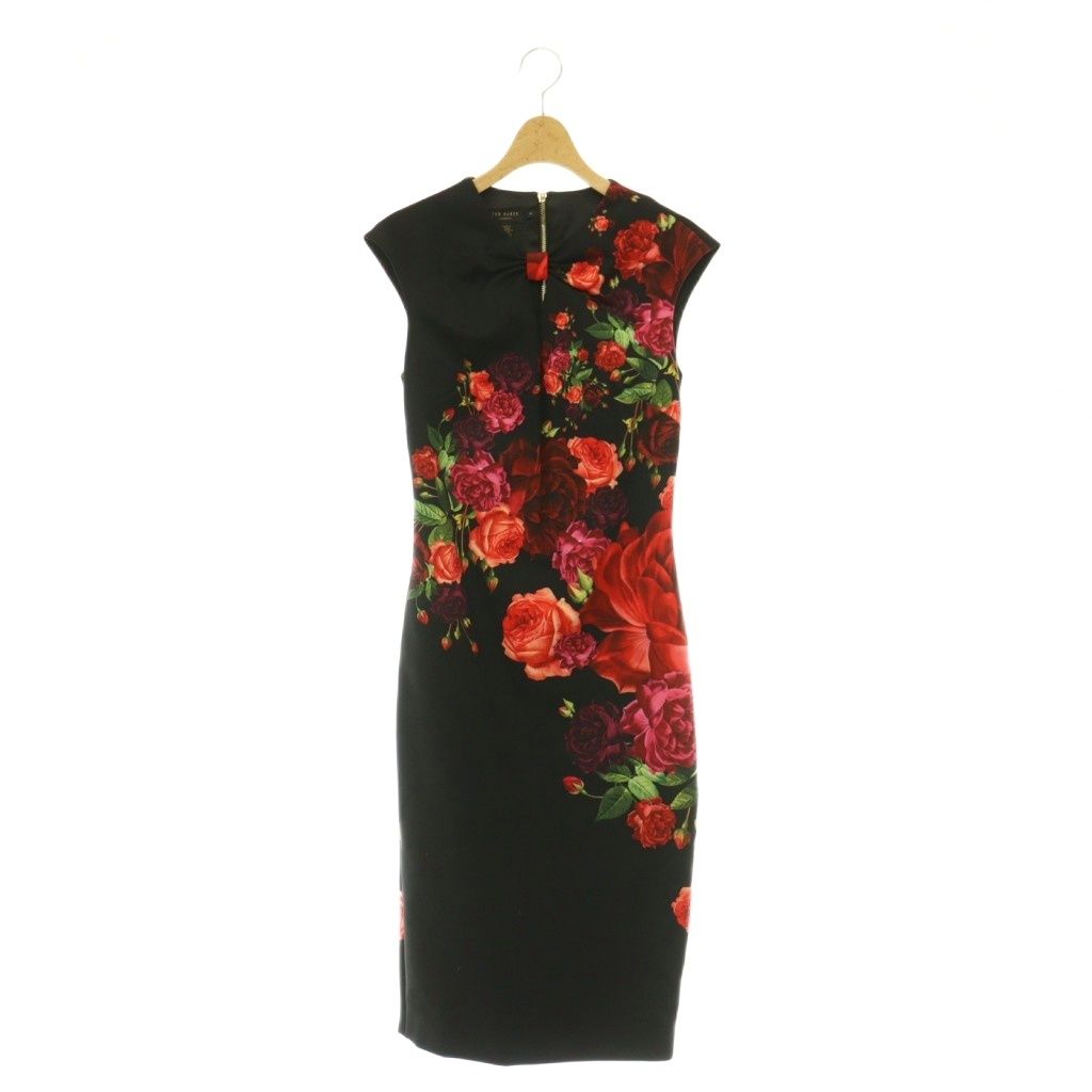 テッドベーカー TED BAKER 花柄 ワンピース ノースリーブ タイト 1