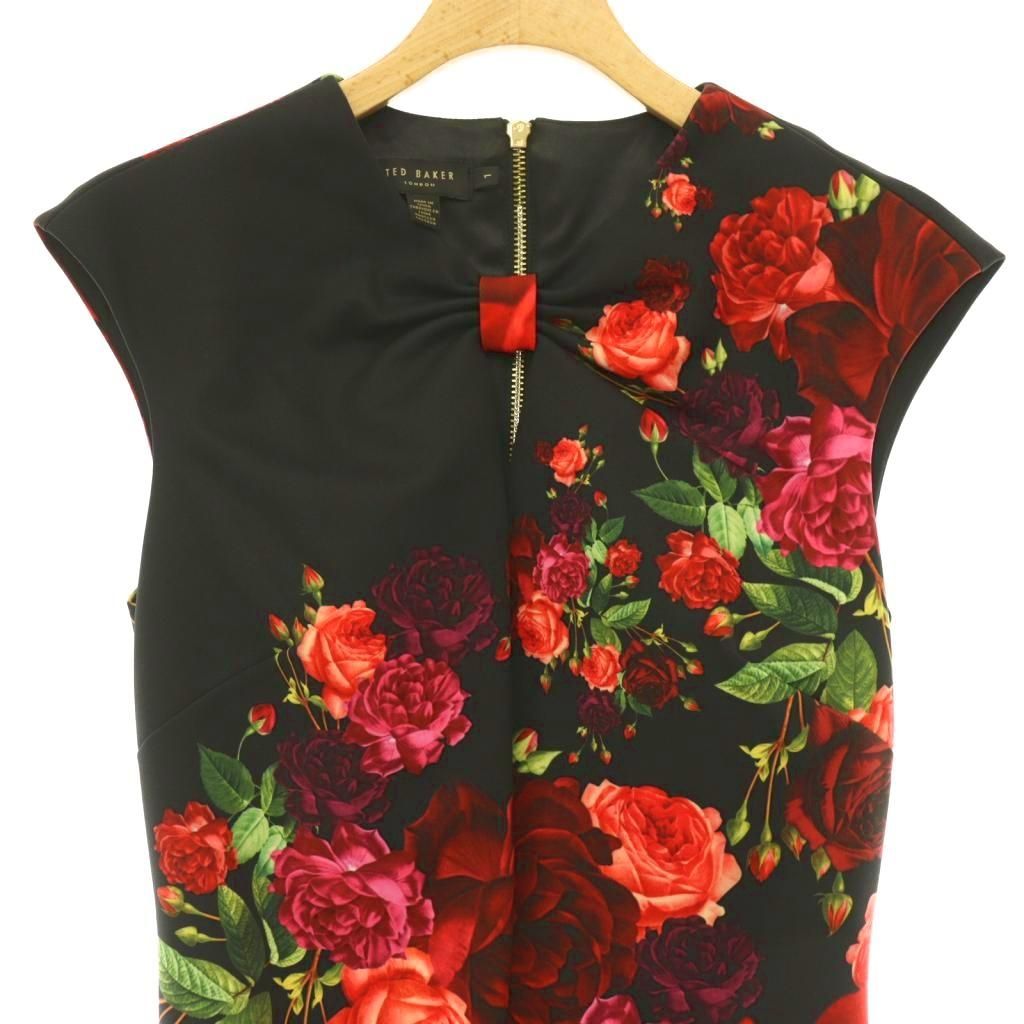 テッドベーカー TED BAKER 花柄 ワンピース ノースリーブ タイト 1
