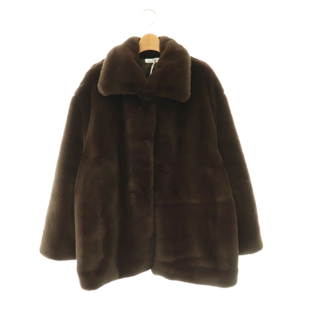 ザハイライツ thehighlights eco-fur half coat コート エコファー ハーフ アウター F 茶色 ブラウン /HS ■OS