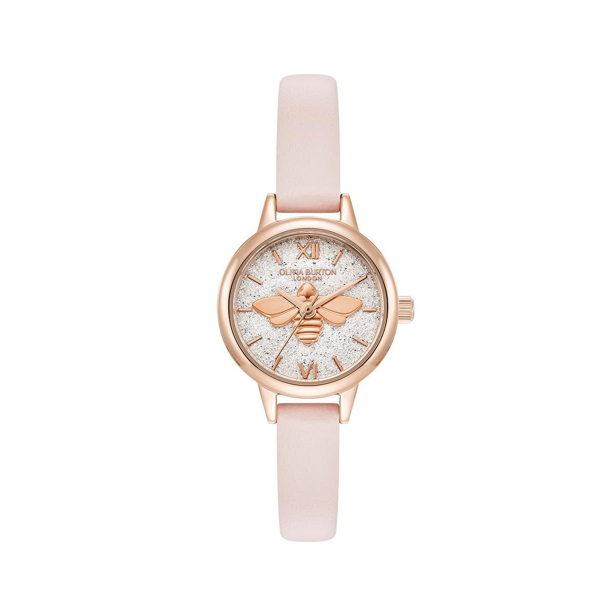 新品 正規代理店 [OLIVIA BURTON] オリビアバートン 時計 レディース 24000231 シグネチャー ミニ ラッキー ビー シルバー ホワイト ライト ブラッシュ レザー