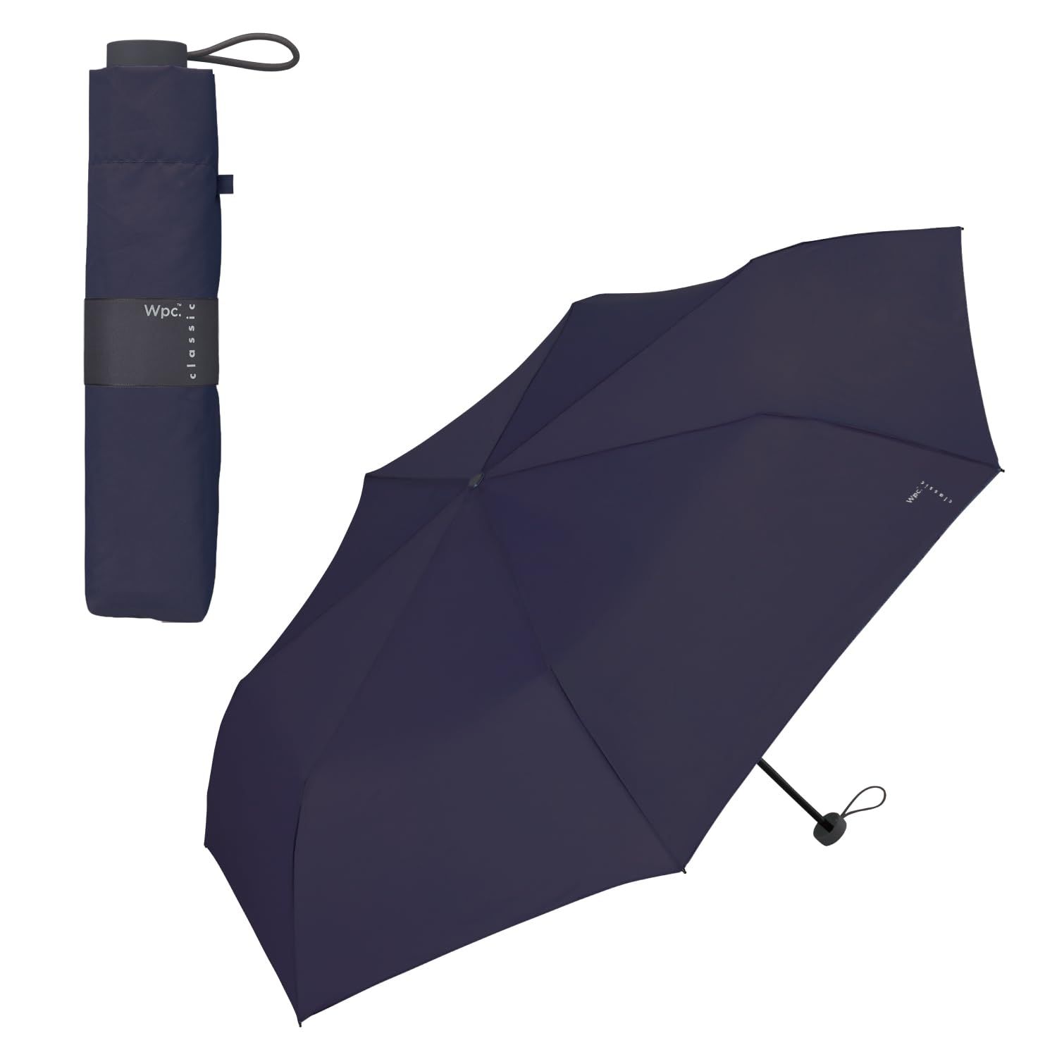 新品 【軽量・大きい】 Wpc. classic [AIR-LIGHT] LARGE FOLDING UMBRELLA ミニ ネイビー ≪晴雨兼用／UVカット率90％以上≫ 雨傘 折りたたみ傘 親骨61cm 大きい 軽量 メンズ レディース 通勤 通学 CS0