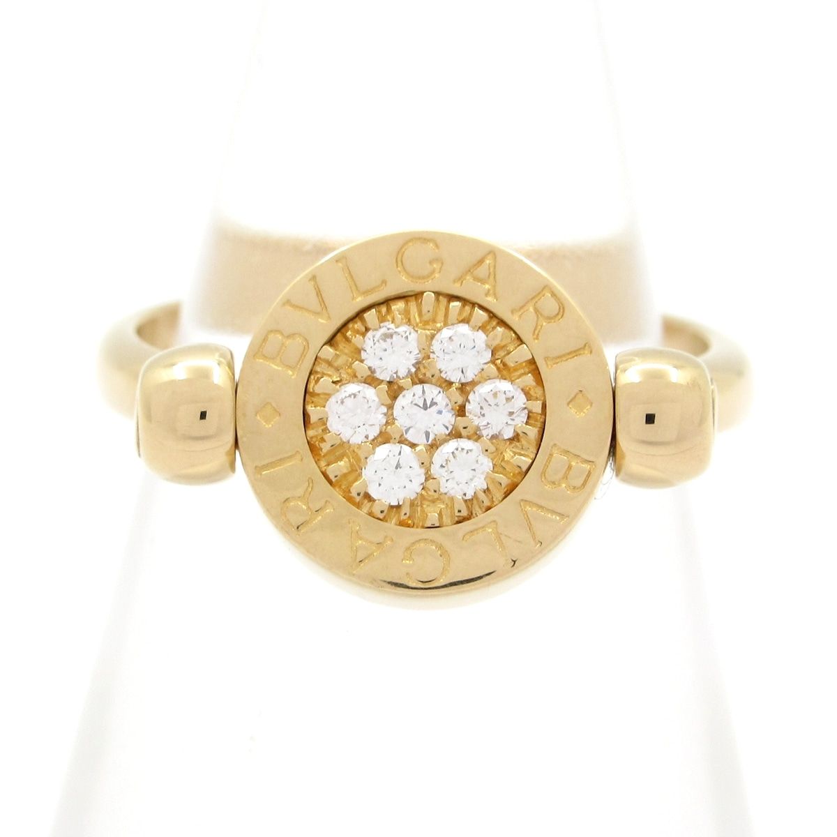 BVLGARI(ブルガリ) リング美品 ブルガリブルガリ フリップ K18YG×K18WG×ダイヤモンド 7Pダイヤ