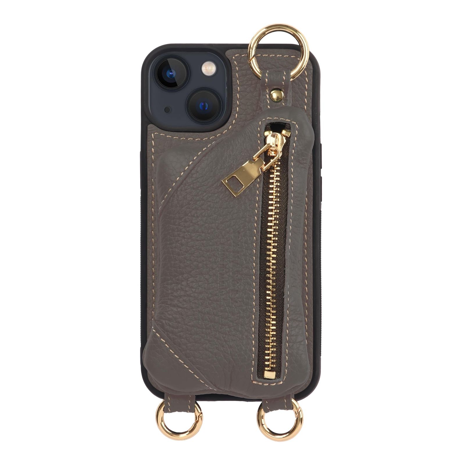 新品 HANATORA for iPhone 13 ケース ショルダー 本革 日本製 耐衝撃 スマホケース スマホ ショルダーストラップ 付き ファスナー スマホショルダー カバー カード 収納 小銭入れ グレージュ BPCJP-13-Grege 9,483円