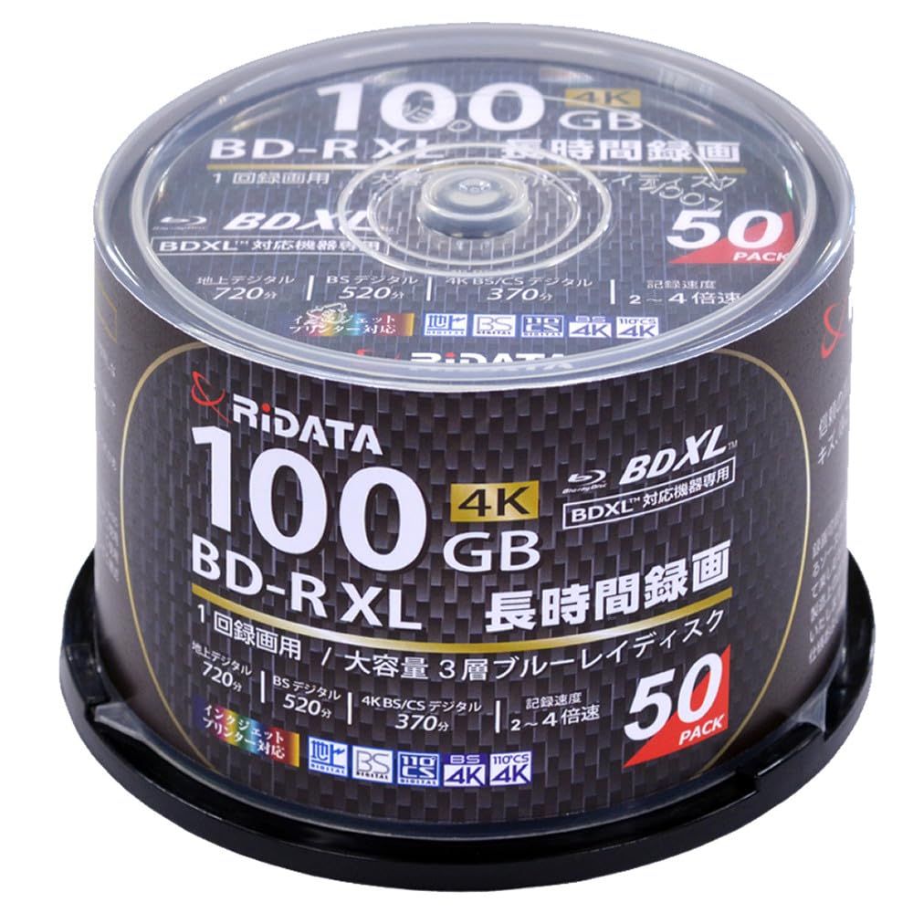 新品 RiDATA BDXL対応機器専用 1回録画用ブルーレイディスク BD-R XL BR520PW4X.50SPHS 50枚パック