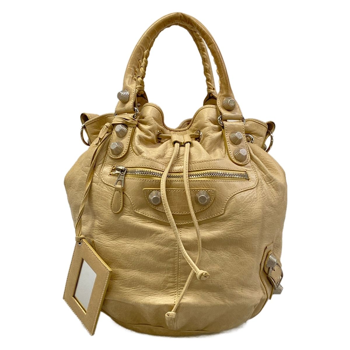 BALENCIAGA(バレンシアガ) ハンドバッグ ザ・ジャイアントポンポン 203069 ベージュ レザー