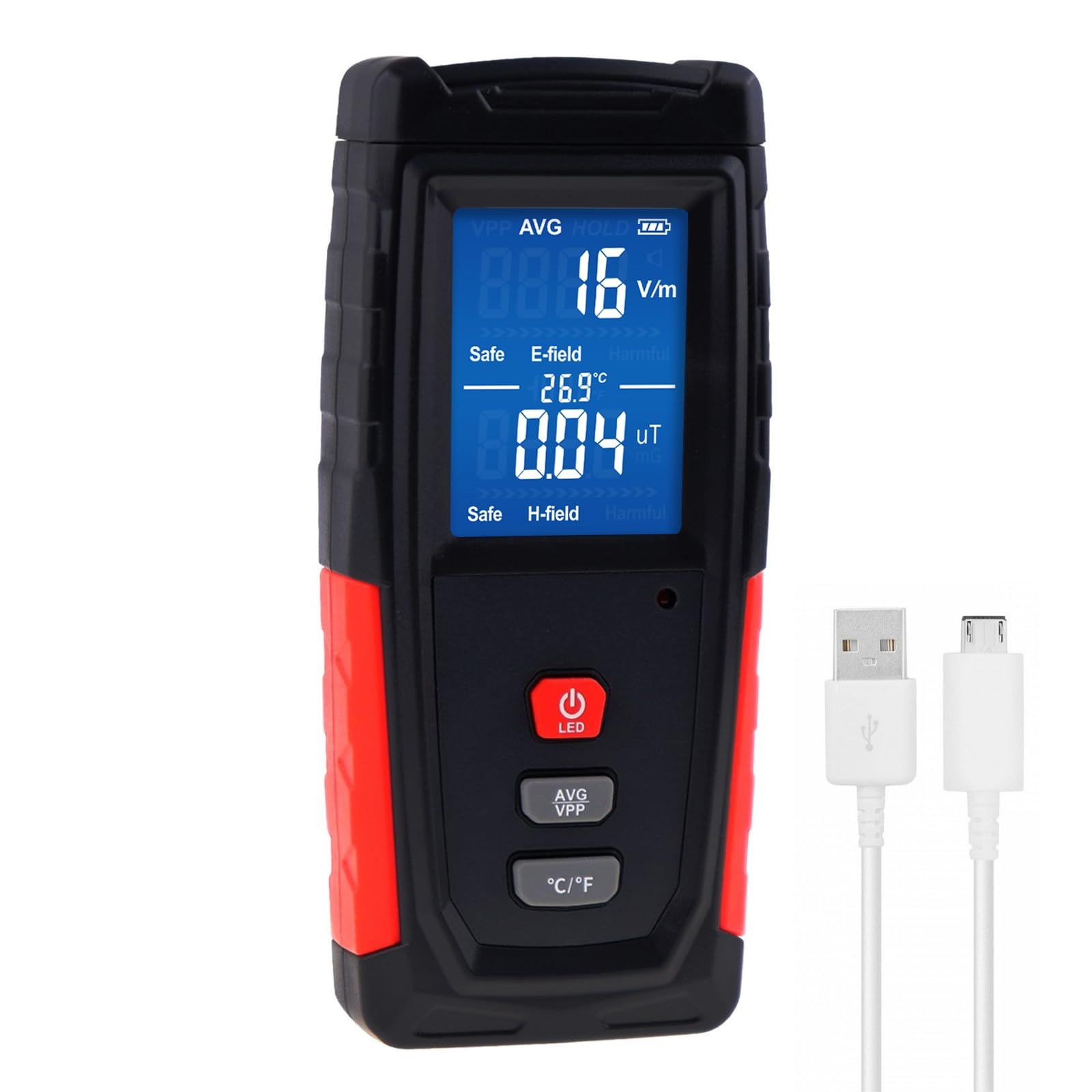 新品 電磁波放射デジタルカラースクリーンテスター家庭用測定機器放射検出器電磁界放射計