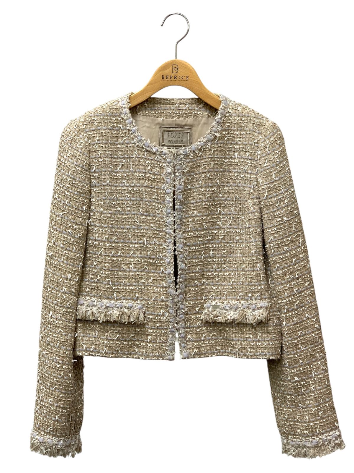 フォクシーブティック Jacket Fiore 43253 ジャケット 40 ベージュ ツイード ITS2DISMWW2O