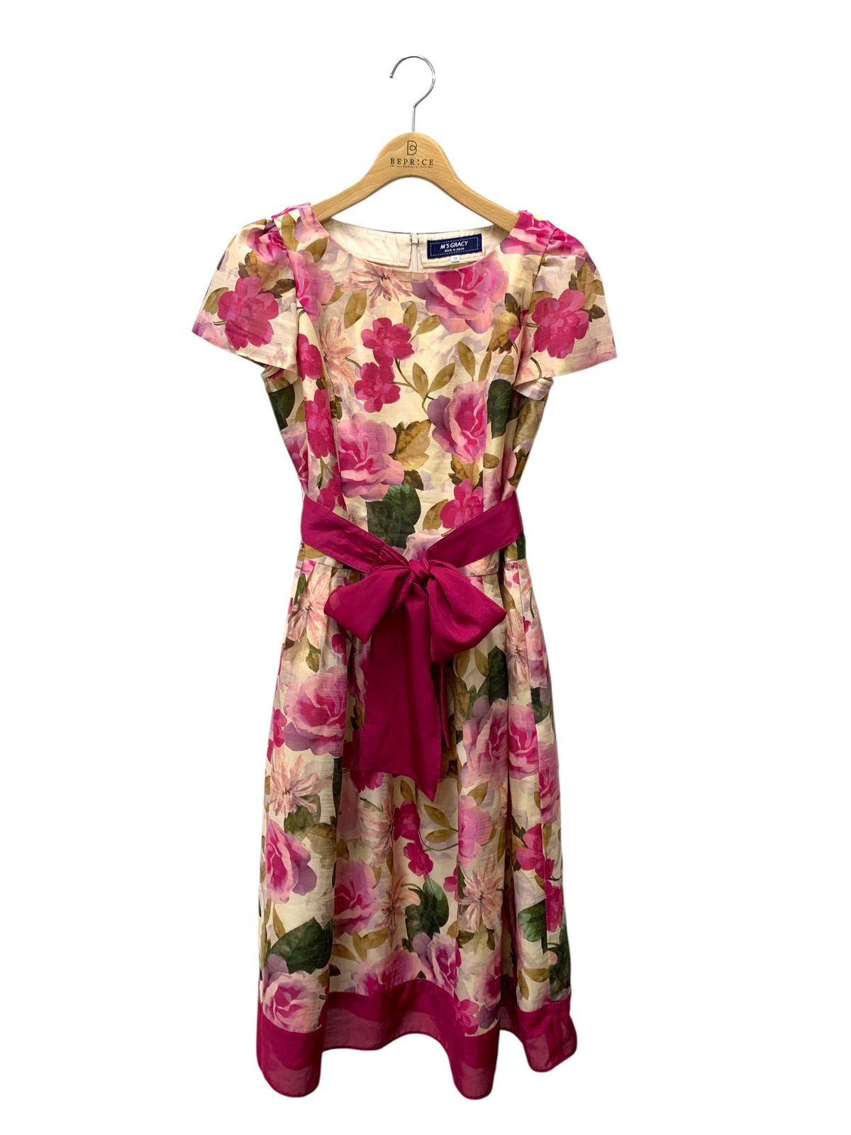 エムズグレイシー 花柄シャンタンワンピース 511324 38 ピンク ITKWSZXS1XJC
