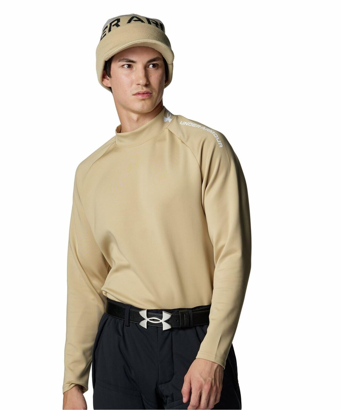 新品 UNDER ARMOUR(アンダーアーマー) UA DRIVE ARMOUR KNIT LONG SLEEVE MOCK NECK SHIRT 6007931(234) フィールドカーキ ホワイト XL