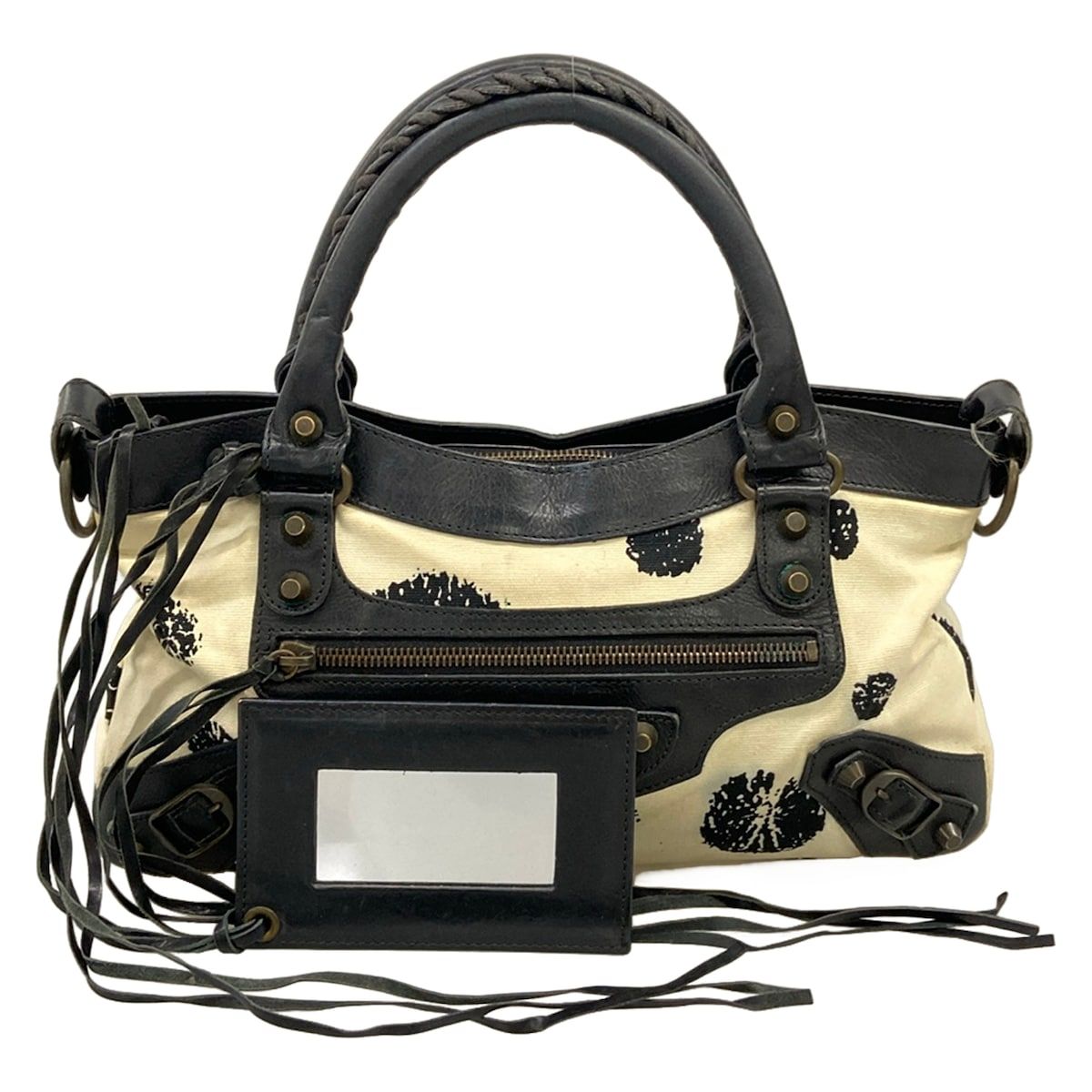 BALENCIAGA(バレンシアガ) ハンドバッグ ザ・ファースト 103208 アイボリー×黒 レザー