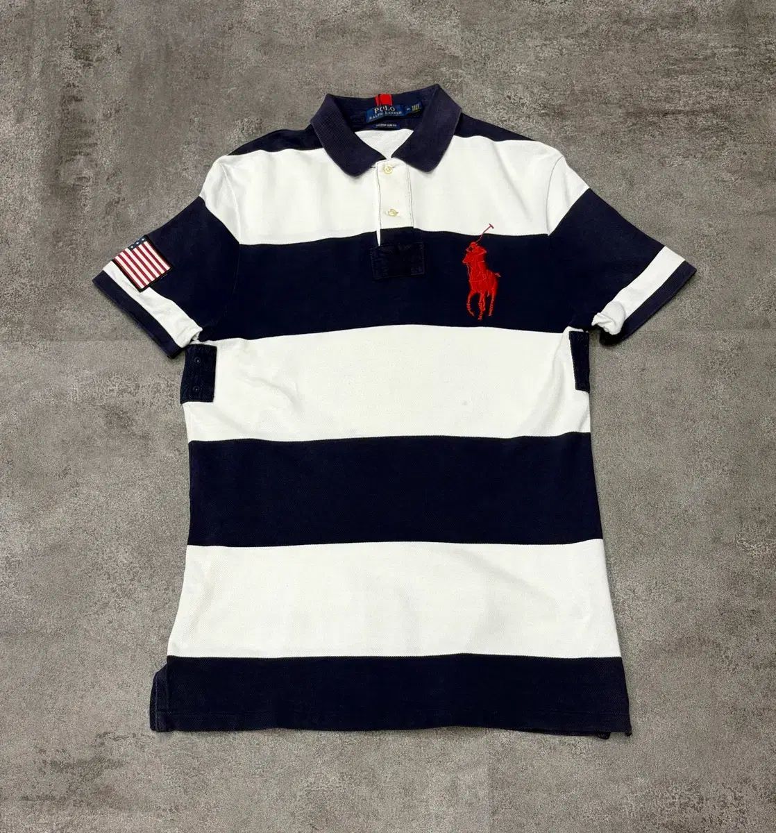 ポロラルフローレン ビックポニー ストライプ 半袖 ポロTシャツ