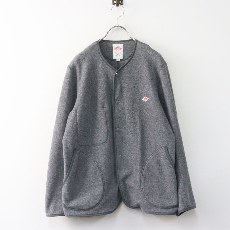 定番 人気アイテム ダントン DANTON FLEECE COLLARLESS JACKET フリース カラーレスジャケット 38 グレー┃【2400014970722】