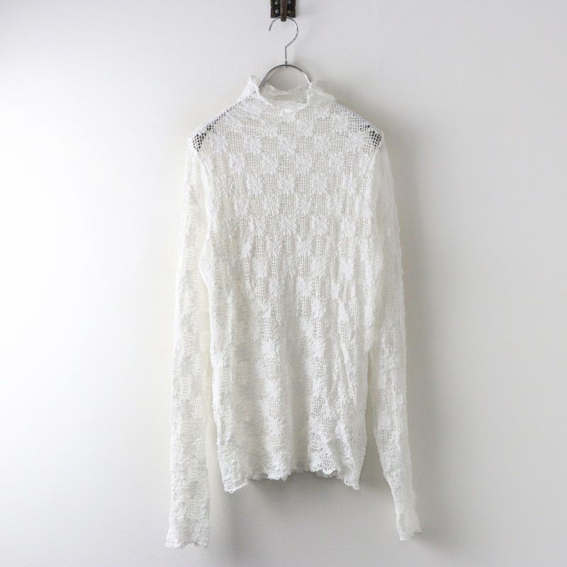 美品 2025AW イエナ ラブークル IENA LA BOUCLE フラワーレースブラウス＼ホワイト コットン シャツ 透かし【2400014973723】