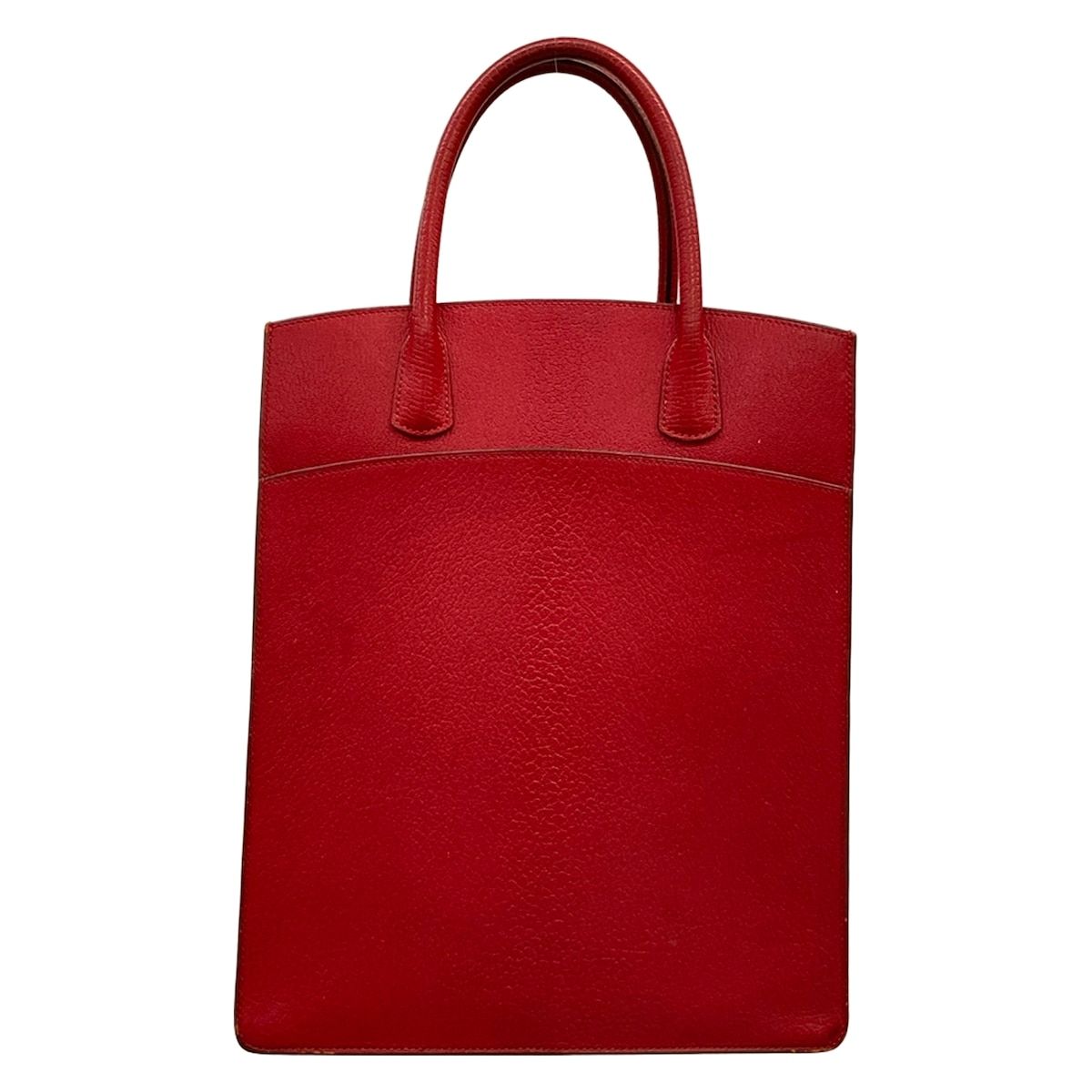 HERMES(エルメス) トートバッグ ホワイトバスアップ レッド