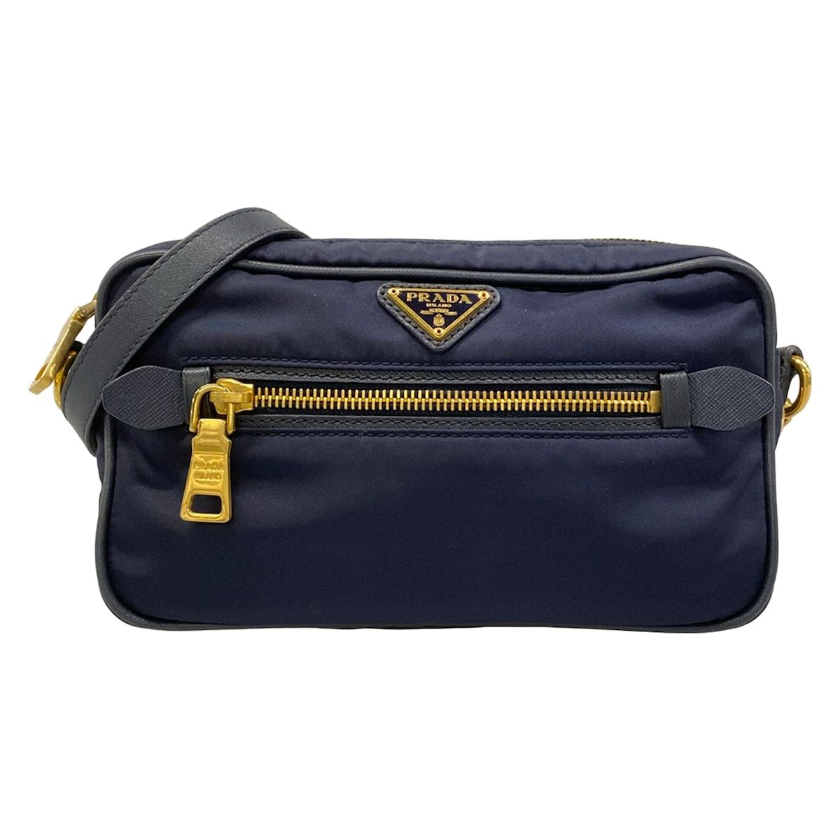 PRADA(プラダ) ショルダーバッグ - BT0773 ネイビー ストラップ着脱可 レザー