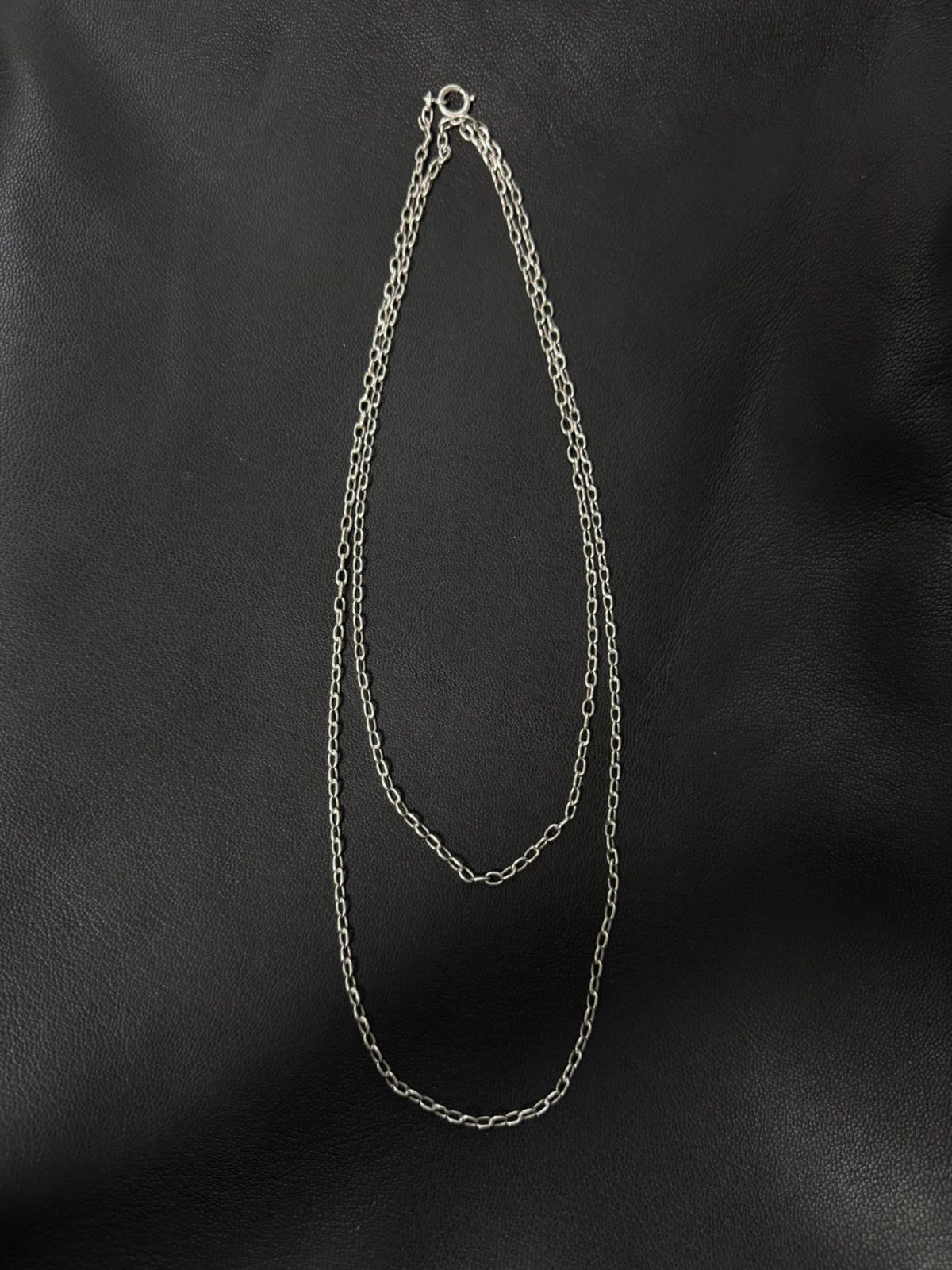 French Antique Silver Long Chain Necklace 98cm │ アンティーク │ フレンチ │ ロングネックレス │ シルバーネックレス │ネックレス │フレンチヴィンテージ │ Cabine Vintage