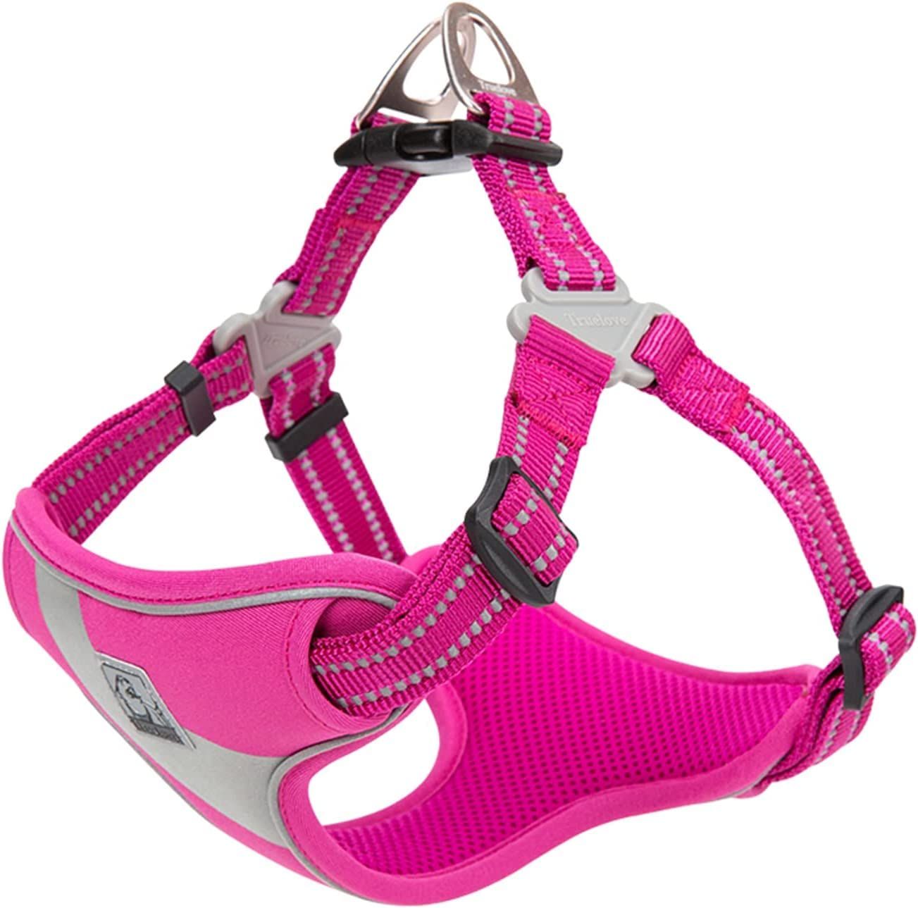 新品 cocomall 負担軽減犬用ハーネス 日本授権店 犬用胴輪 ドッグ ペット用品 ハーネスリード 3M反射材料 訓練 ナイロン製 小型犬、中型犬、大型犬に向け 通気性 調節可能 (L ピンク)