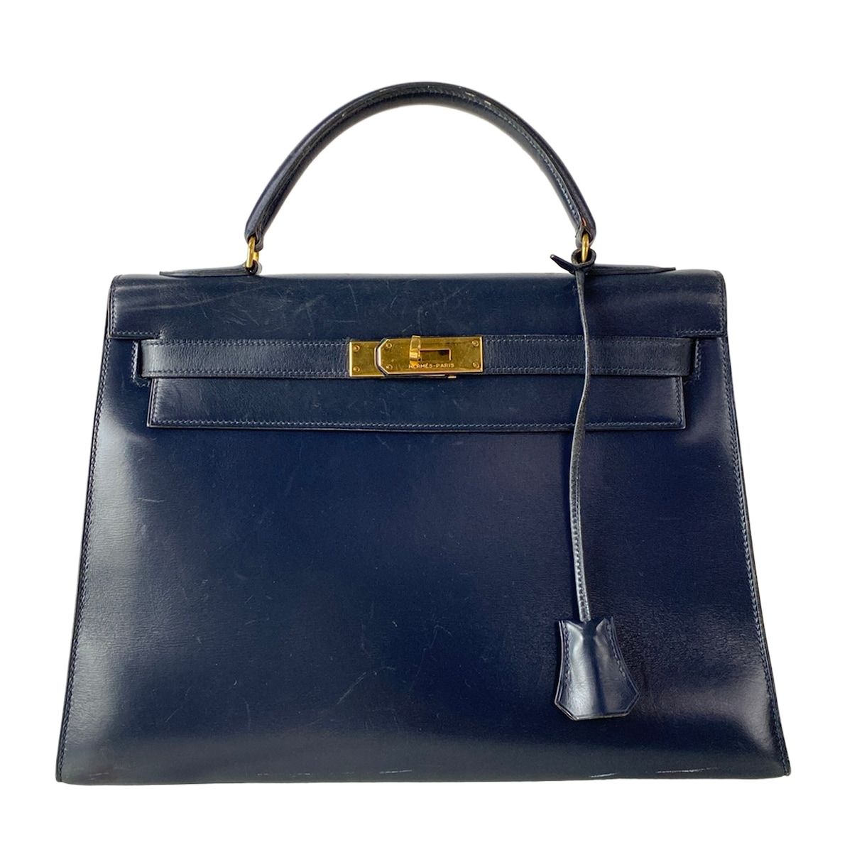HERMES(エルメス) ハンドバッグ ケリー32 ブルーインディゴ ゴールド金具/外縫い