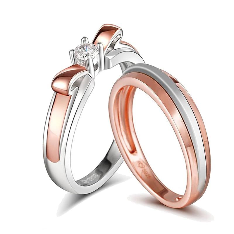 [Jeulia] ペアリング レディースリング メンズリング 結婚指輪 婚約指輪 指輪 カップルリング エンゲージ リング 専用ギフトボックスつき 誕生日 ホワイトデー プレゼント ギフト(Gift) (Women's Band, 09)