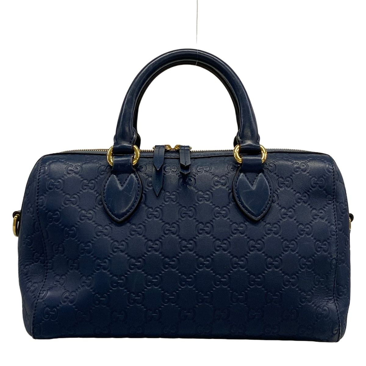GUCCI(グッチ) ハンドバッグ シマライン 453573 ネイビー レザー